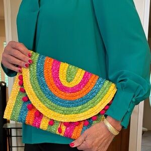 Shiraleah Multicolor Woven Clutch